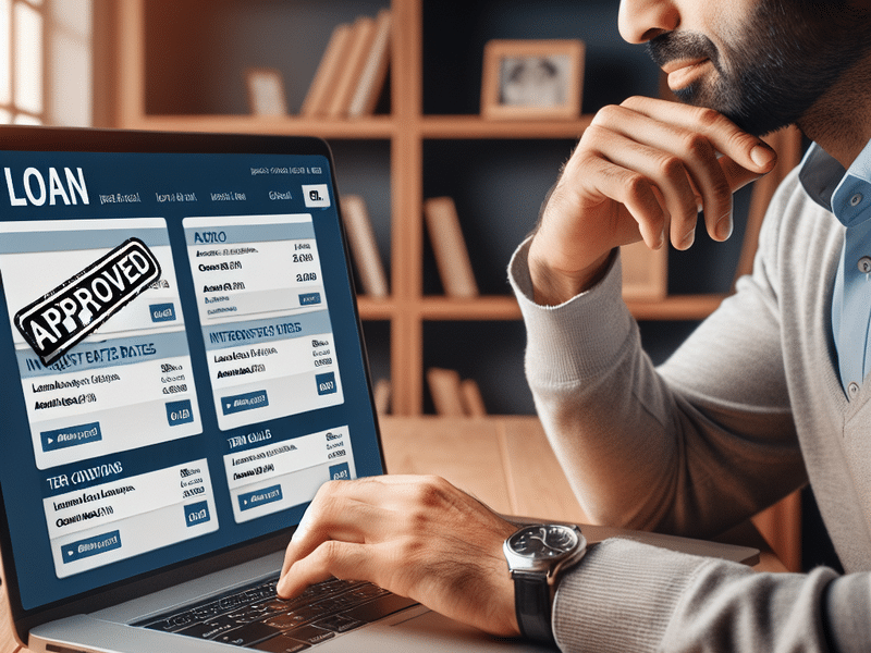 a person reviewing loan options on