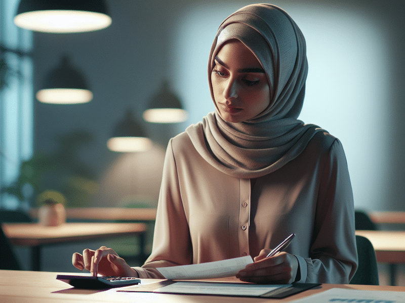 Person reviewing financial documents