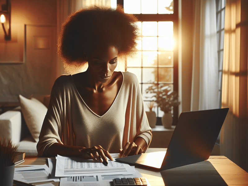 Person managing finances
