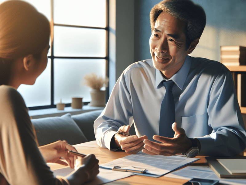 Financial advisor discussing loan options