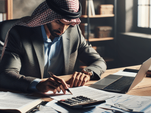 a person reviewing a loan agreement 1