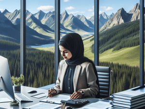 a person reviewing loan documents at