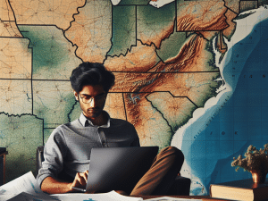 a person sitting at a desk 12
