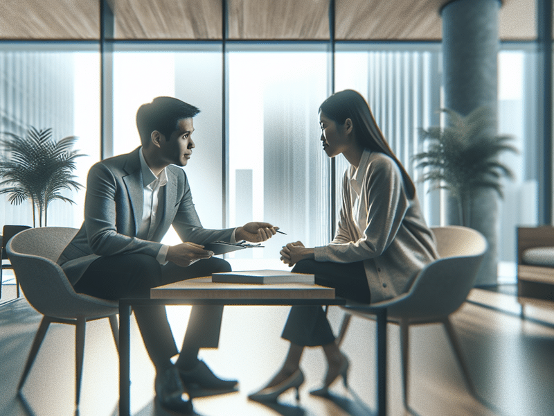 Financial advisor discussing loan options