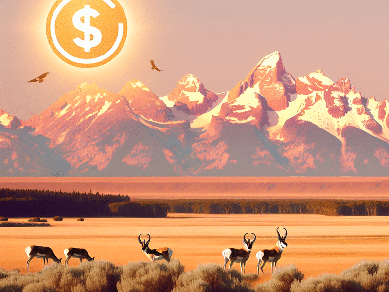 a serene wyoming landscape with a