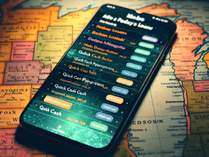 a smartphone displaying payday loan apps 4