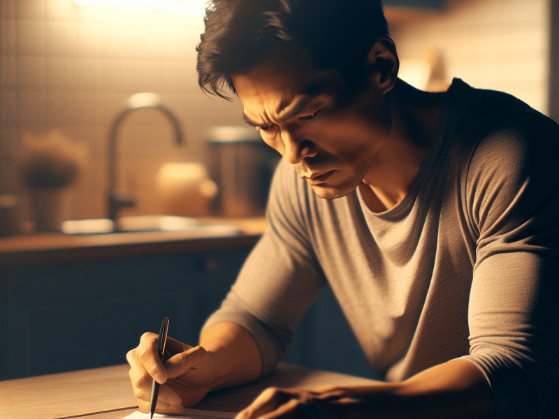 Person reviewing payday loan terms