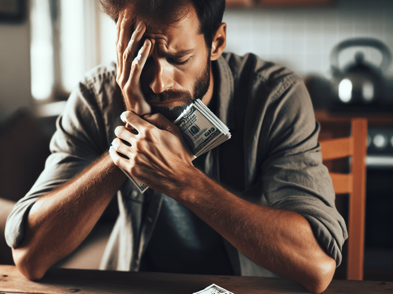 Person holding cash from a payday loan