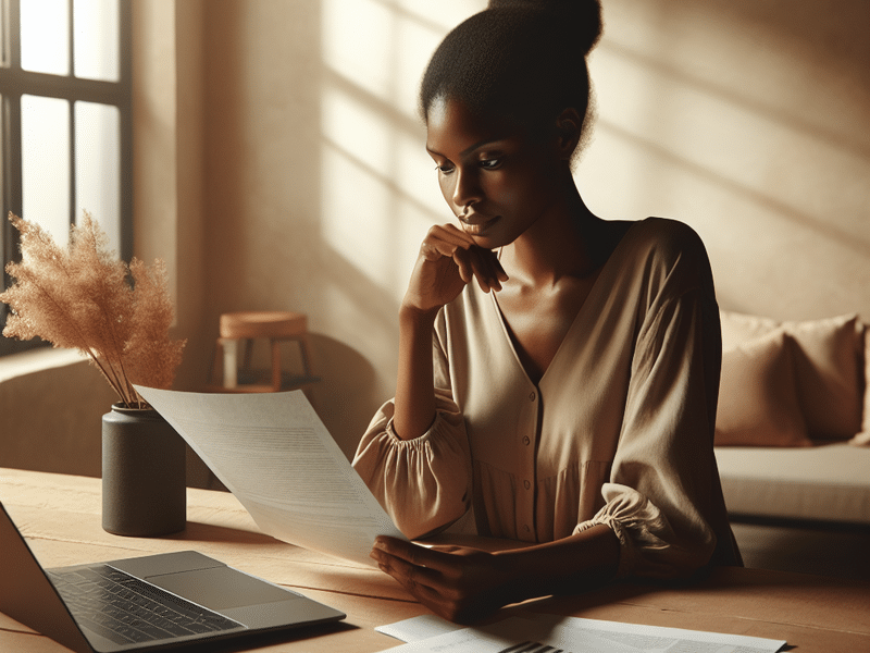 Person reviewing financial documents
