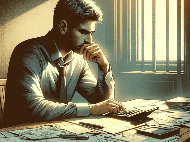 person analyzing finances