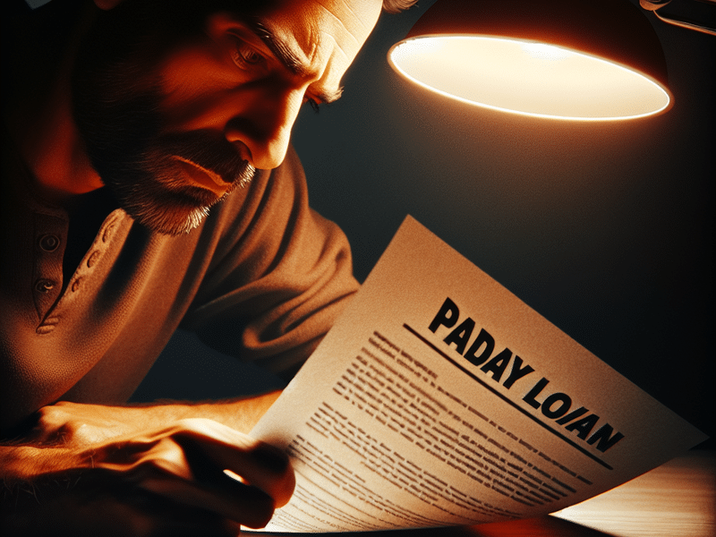 person reviewing payday loan terms